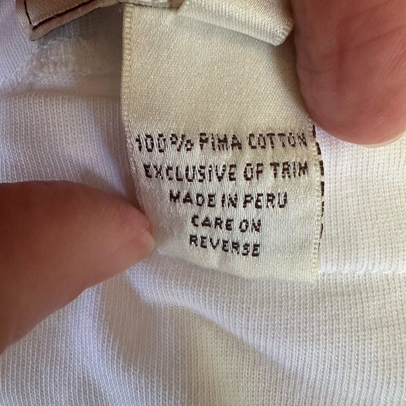 Coach Authentic Starfish Pima White & Beige Starfish 3/4 Sleeve Top Size XS - Picture 9 of 10